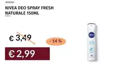 Prezzemolo e Vitale Nivea deo spray fresh naturale offerta