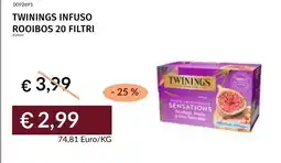 Prezzemolo e Vitale Twinings infuso rooibos 20 filtri offerta