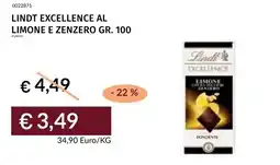 Prezzemolo e Vitale Lindt Excellence al limone e zenzero offerta