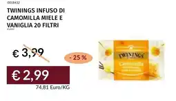 Prezzemolo e Vitale Twinings infuso di camomilla miele e vaniglia offerta