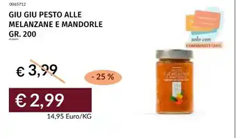 Prezzemolo e Vitale Giu Giu pesto alle melanzane e mandorle offerta