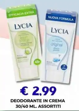 Kuadrifoglio Deodorante in crema Lycia offerta