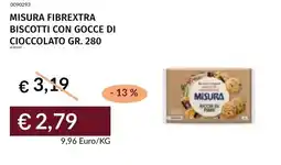 Prezzemolo e Vitale Misura Fibrextra biscotti con gocce di cioccolato offerta
