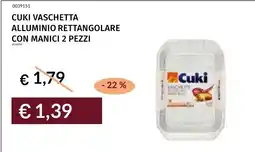 Prezzemolo e Vitale Cuki vaschetta alluminio rettangolare con manici offerta