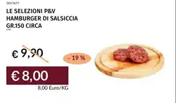 Prezzemolo e Vitale Hamburger di salsiccia offerta