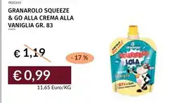 Prezzemolo e Vitale Granarolo Squeeze & Go alla crema alla vaniglia offerta