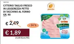 Prezzemolo e Vitale Citterio taglio fresco petto di tacchino al forno offerta