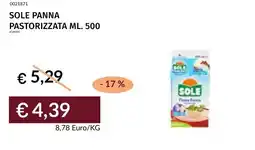 Prezzemolo e Vitale Sole panna pastorizzata offerta