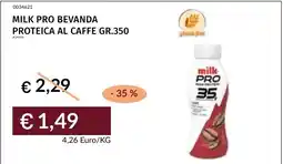 Prezzemolo e Vitale Milk Pro bevanda proteica al caffe offerta