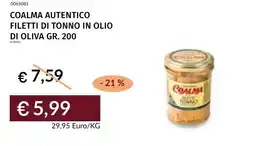Prezzemolo e Vitale Coalma filetti di tonno in olio offerta