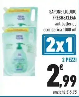 Conad Margherita Sapone liquido Fresh&Clean antibatterico offerta
