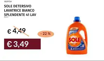Sole detersivo lavatrice bianco splendente