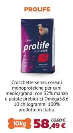 Joe Zampetti Prolife crocchette senza cereali monoproteiche offerta