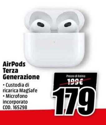 MediaWorld AirPods Terza Generazione offerta