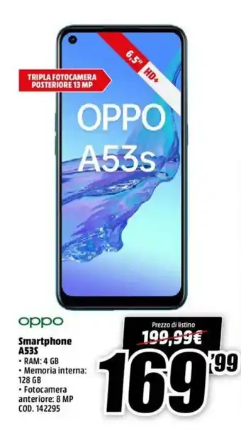 MediaWorld oppo Smartphone A5ES offerta