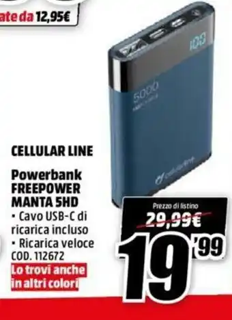 Cellular Line Powerbank Freepower Manta 5HD
