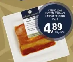 Crai Cannelloni ricotta e spinaci La Rosa dei gusti offerta