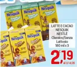 Crai Latte e cacao Nesquik Nestlé offerta