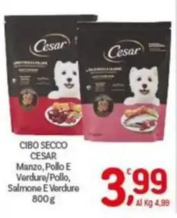 Crai Cibo secco Cesar Manzo, Pollo E Verdura/Pollo, Salmone E Verdure offerta