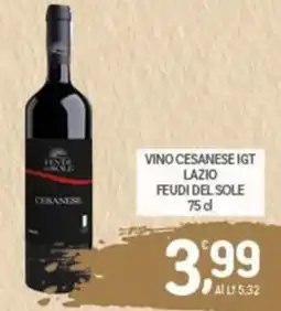 Crai Vino Cesanese IGT Lazio Feudi del Sole offerta