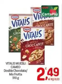 Crai Vitalis Muesli Cameo Double Chocolate/Mix Frutta offerta
