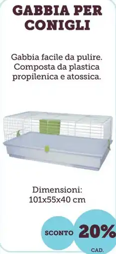 ZooPlanet Gabbia per conigli offerta