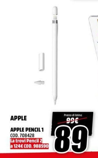 MediaWorld Apple Pencil 1 offerta