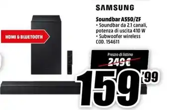 MediaWorld Samsung Soundbar A550/ZF offerta