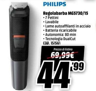 MediaWorld Philips Regolabarba MG5730/15 offerta