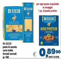 Del Prete Distribuzioni De Cecco pasta di semola varie trafile formati normali offerta