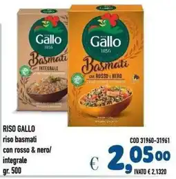 Del Prete Distribuzioni Riso Gallo riso basmati con rosso & nero/integrale offerta