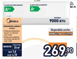 Unieuro Midea condizionatore monosplit aliseo 9 offerta