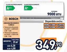 Unieuro Bosch condizionatore monosplit offerta