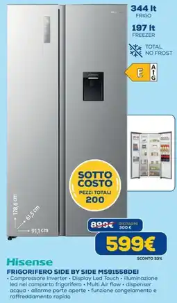 DIMOStore Hisense frigorifero side by side ms91558dei offerta