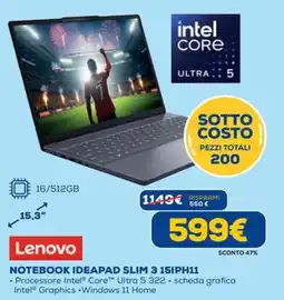 DIMOStore Lenovo Notebook Ideapad Slim 3 15IPH11 offerta