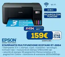 DIMOStore Epson Stampante Multifunzione Ecotank ET-2864 offerta