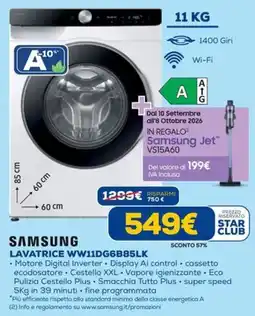 DIMOStore Samsung Lavatrice WW11DG6B85LK offerta
