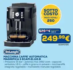DIMOStore DeLonghi macchina caffè automatica magnifica s ecam 21.110.b offerta