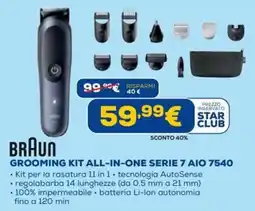 DIMOStore Braun Grooming Kit All-in-One Serie 7 AIO 7540 offerta