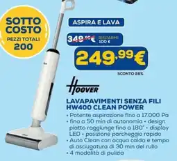 DIMOStore Lavapavimenti senza fili Hoover HW400 Clean Power offerta