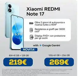 DIMOStore Xiaomi REDMI Note 17 offerta