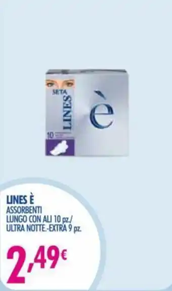 Acqua & Sapone Lines è Assorbenti Lungo con Ali 10pz./Ultra Notte.-Extra 9pz. offerta