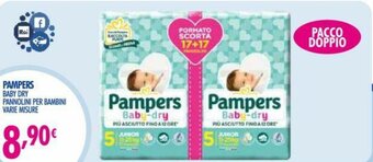 Acqua & Sapone Pampers Baby Dry Pannolini per Bambini varie misure offerta