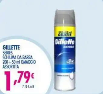 Acqua & Sapone Gillette Series Schiuma da Barba 200+50ml Omaggio offerta