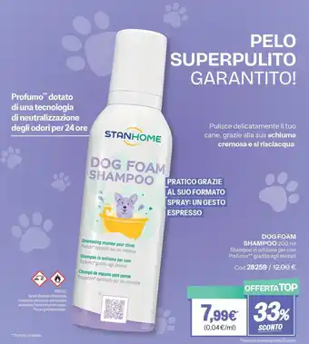 Stanhome dog foam shampoo
