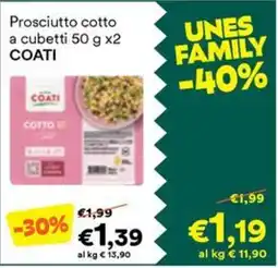 Unes Prosciutto cotto COATI offerta