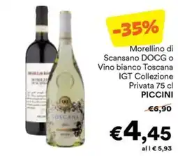 Unes Piccini Morellino di Scansano DOCG o Vino bianco Toscana IGT Collezione Privata offerta