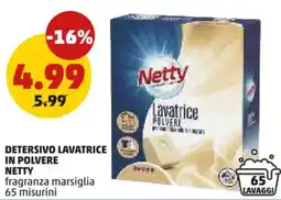 PENNY Detersivo lavatrice in polvere Netty fragranza marsiglia offerta