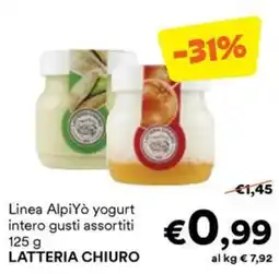 Unes Linea AlpiYò yogurt intero gusti assortiti offerta