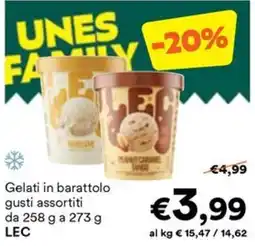 Unes Gelati in barattolo LEC offerta